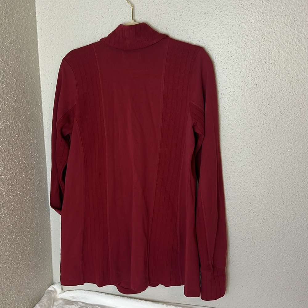 Lucky Brand Lucky Lotus Cardigan L Burgundy - Picture 4 of 5